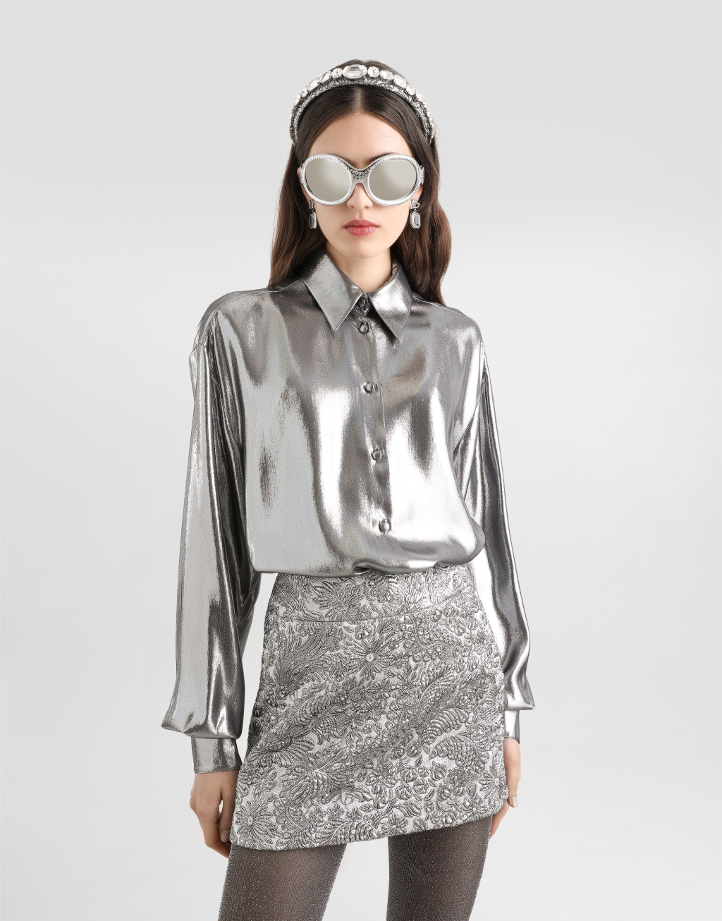金银线雪纺衬衫4