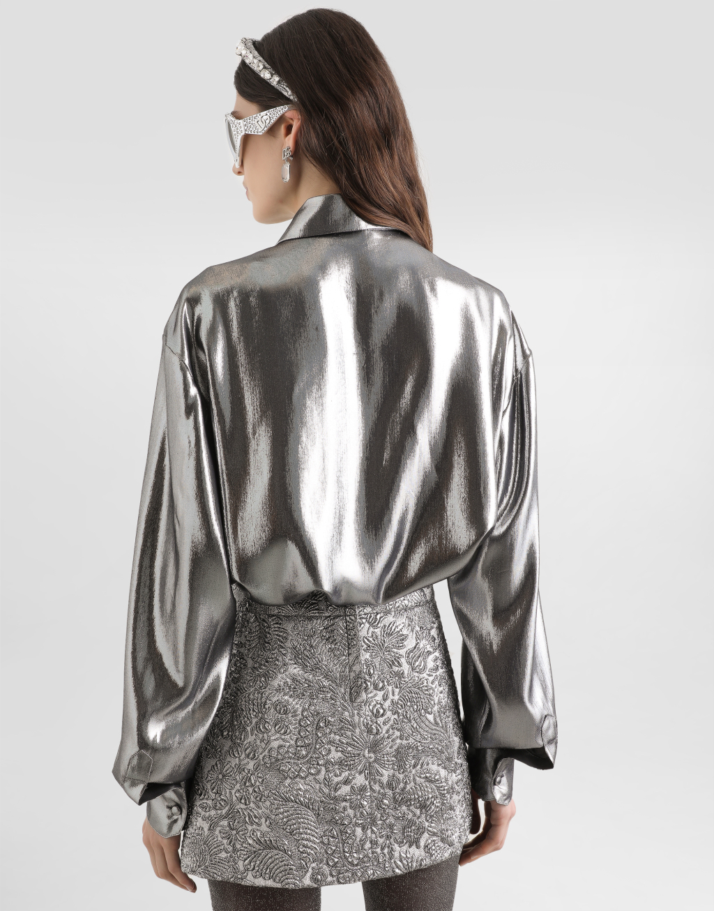 金银线雪纺衬衫5