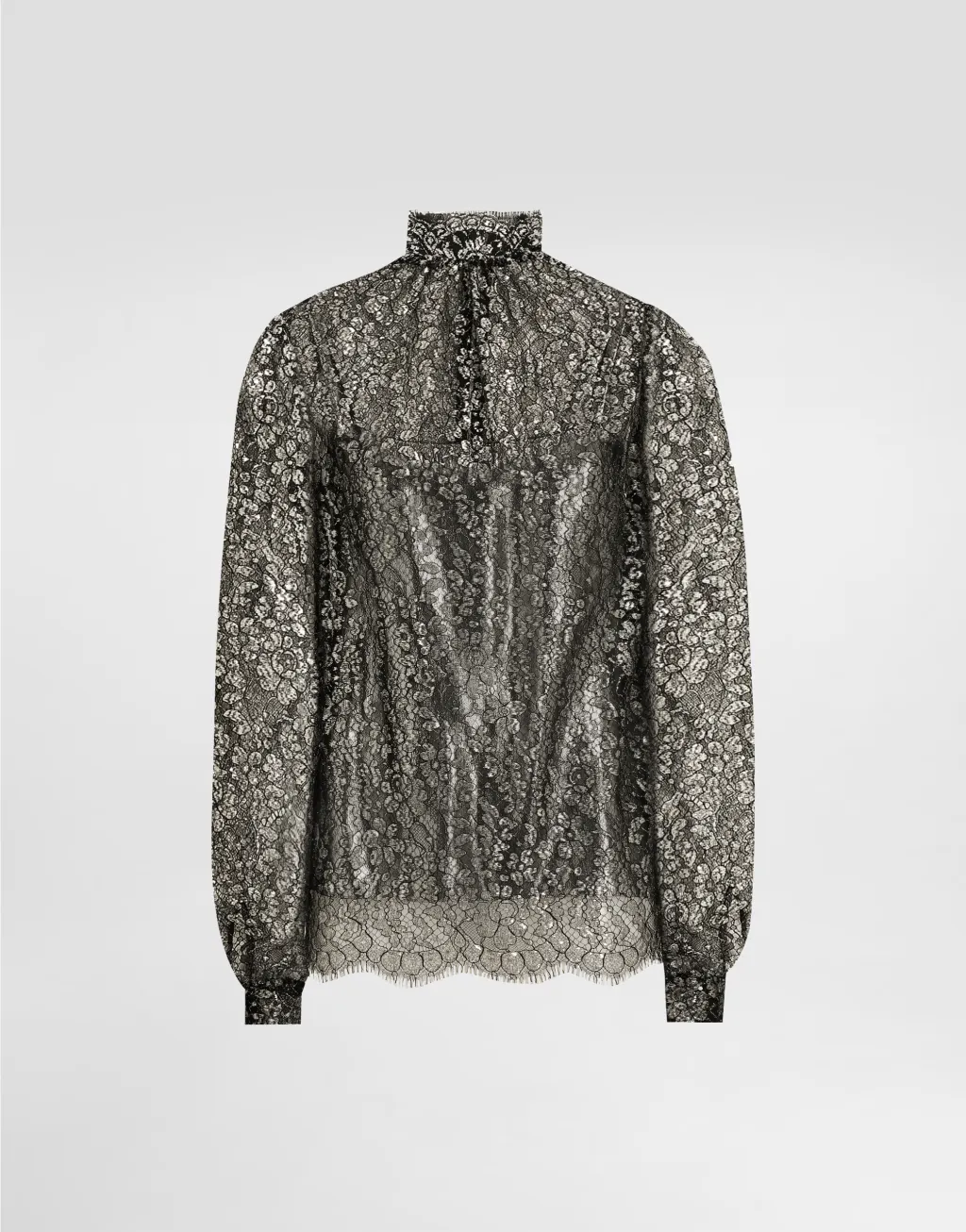 金银线蕾丝上衣