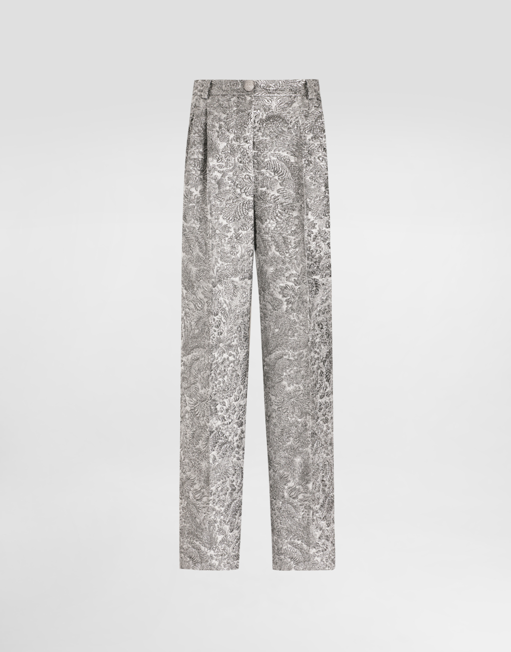 金银线花卉提花长裤1