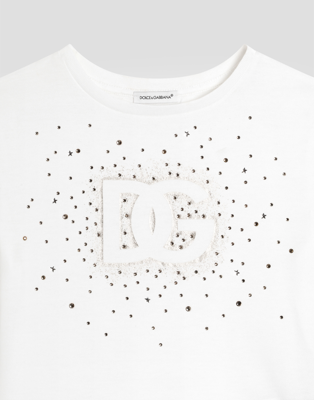 DG 徽标水晶缀饰平纹针织 T 恤3