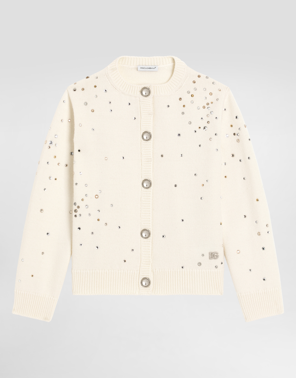 水钻缎纹羊毛开衫1