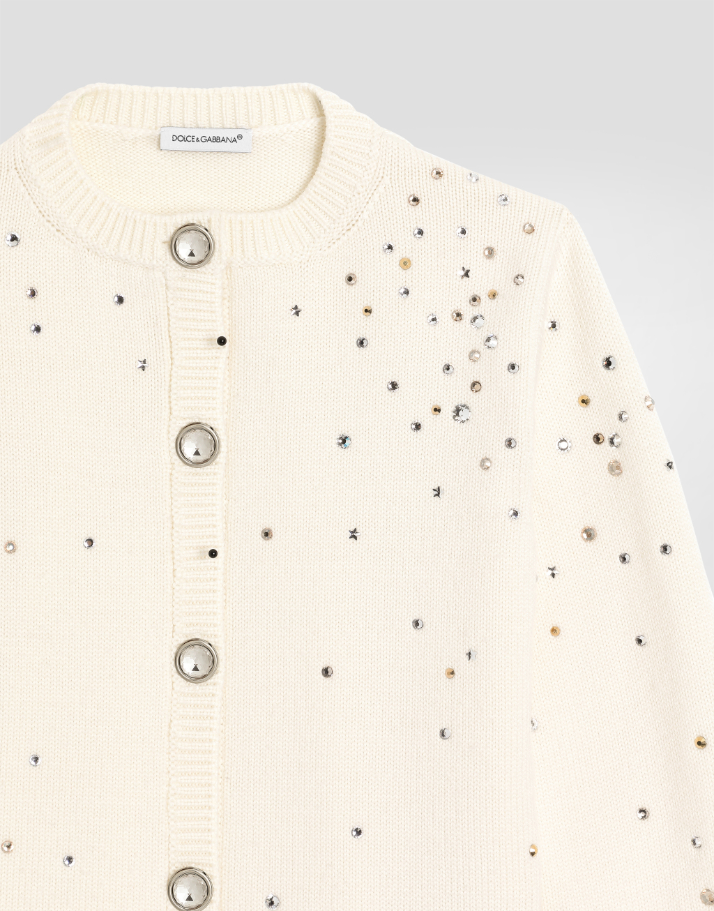 水钻缎纹羊毛开衫3