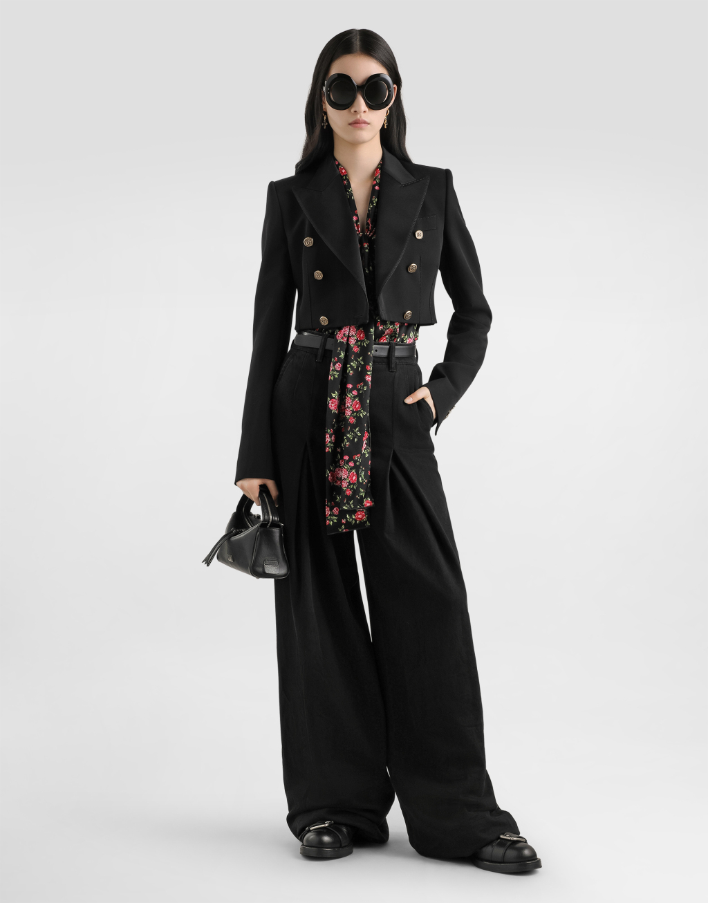 玫瑰印花缎布衬衫2