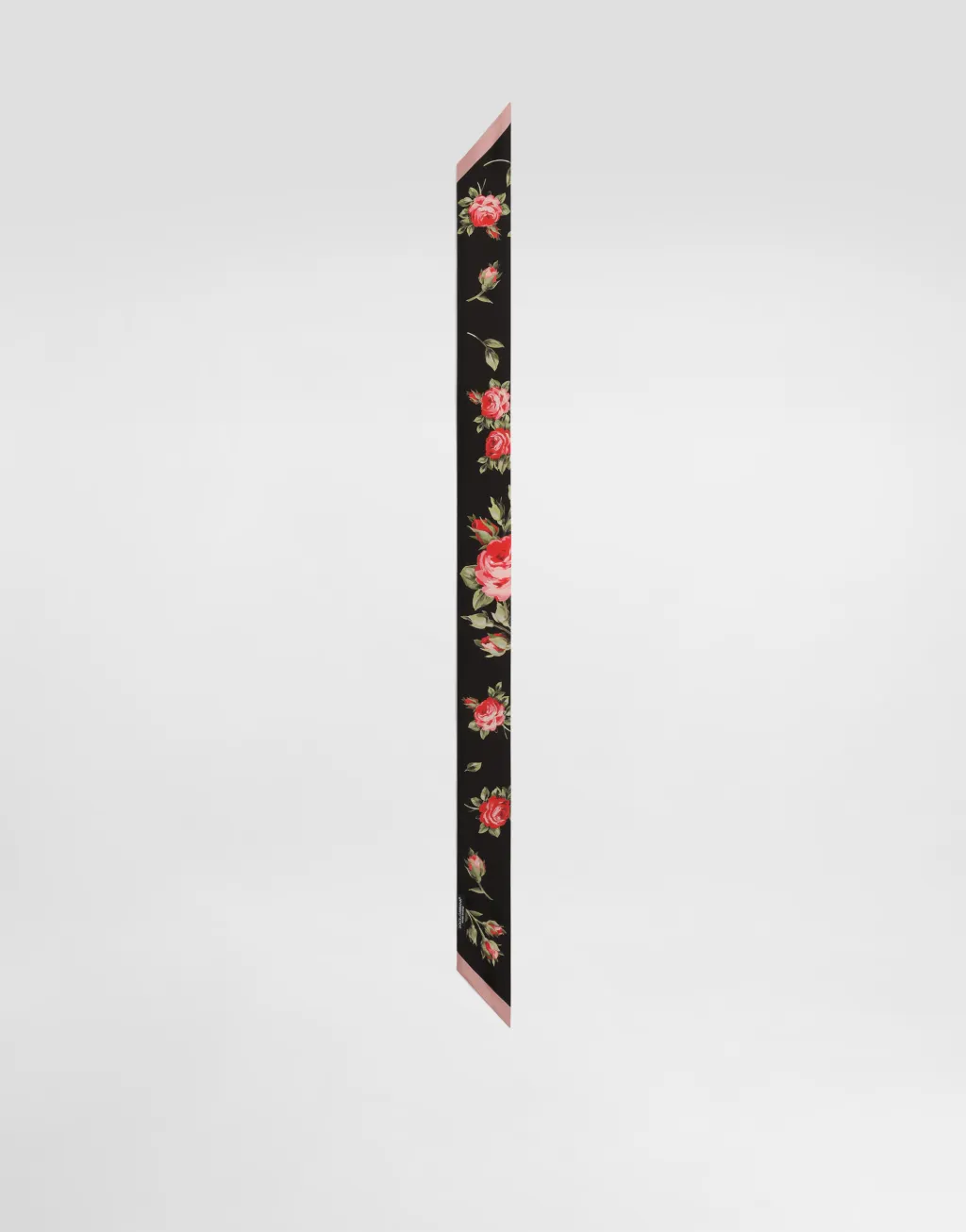 6X100 玫瑰印花真丝斜纹发带