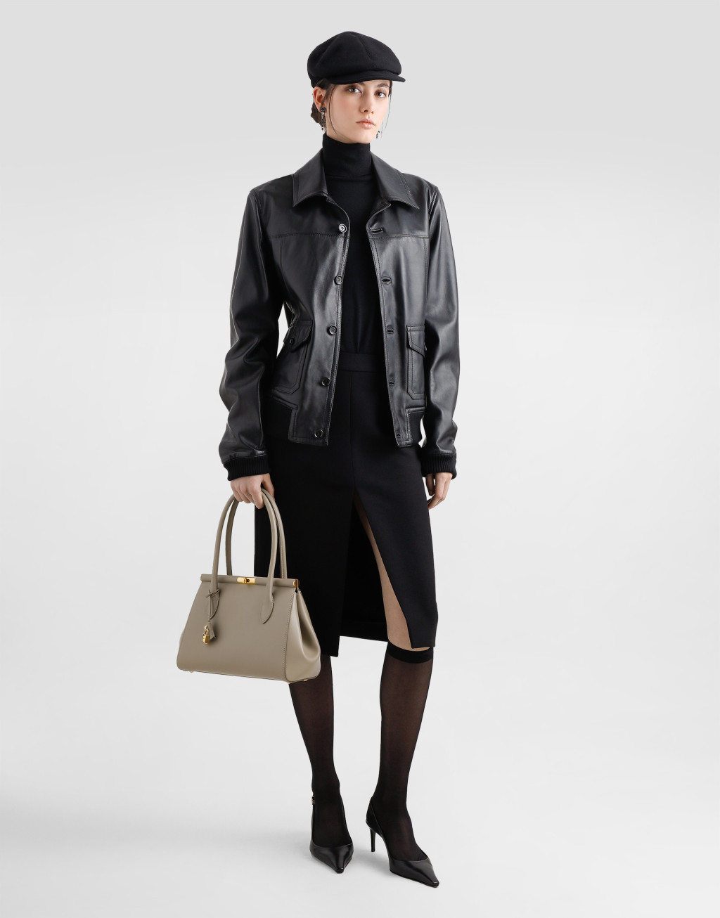 Marlene 手袋 + 豹纹印花斜纹发带套组3