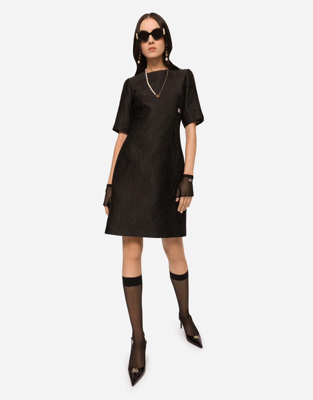 DG 徽标与珍珠手链 + DG 徽标与珍珠项链套组3