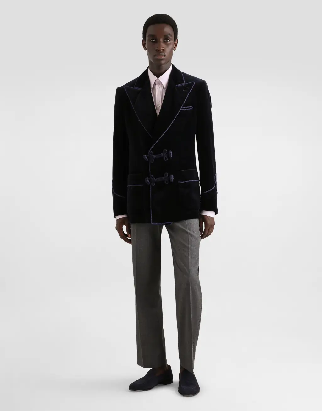 光面天鹅绒 Sicilia Light 双排扣夹克