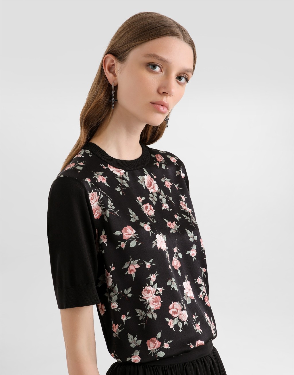 玫瑰印花真丝套衫4