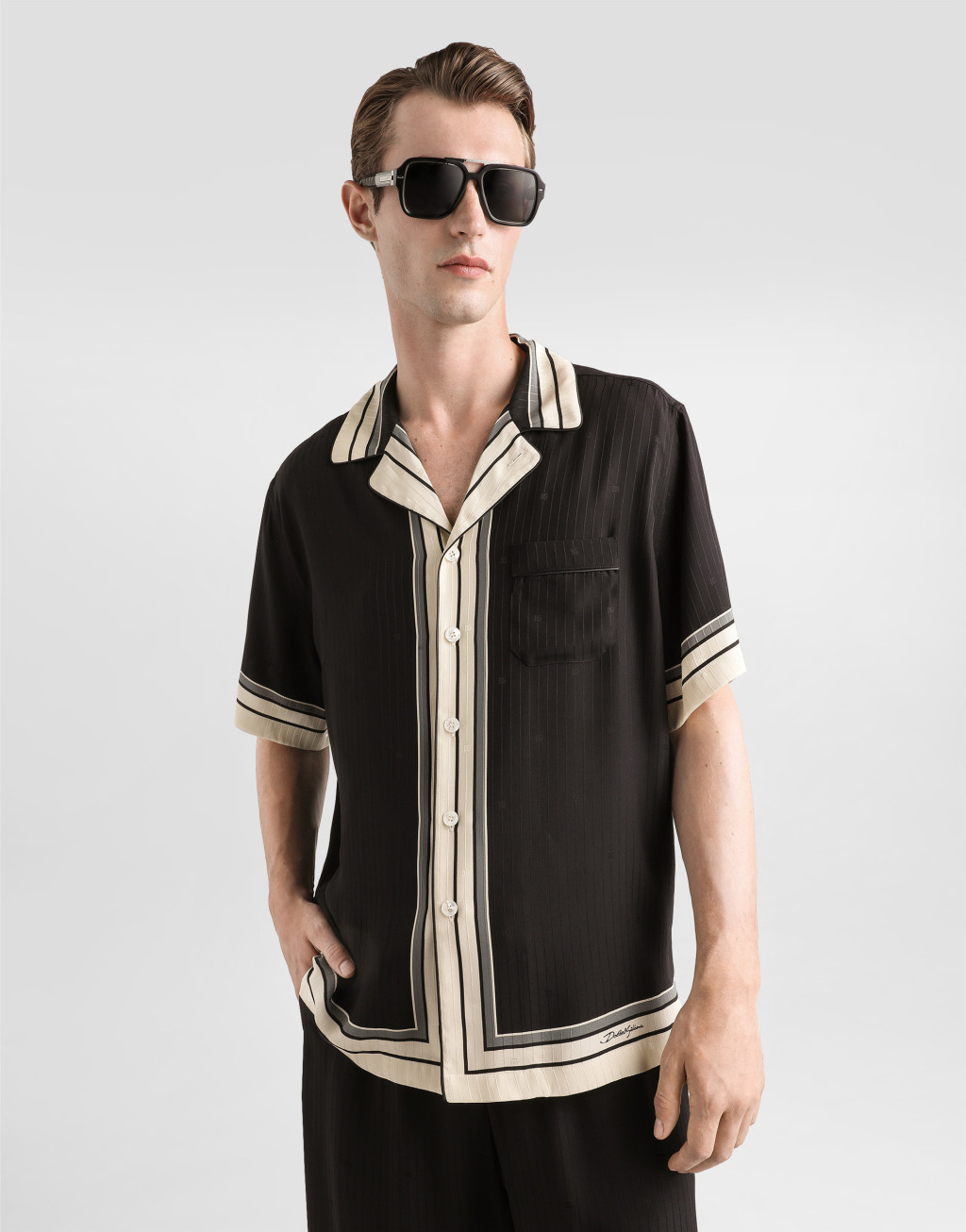 徽标与条纹印花 Hawaii 衬衫4