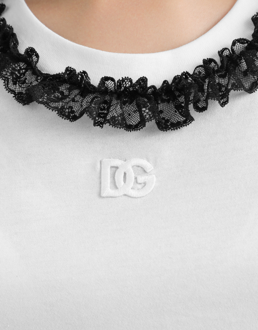 DG 刺绣与蕾丝平纹针织 T 恤5