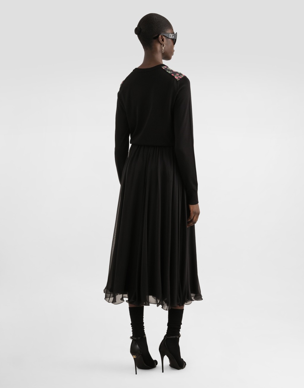 花卉印花真丝套衫：3