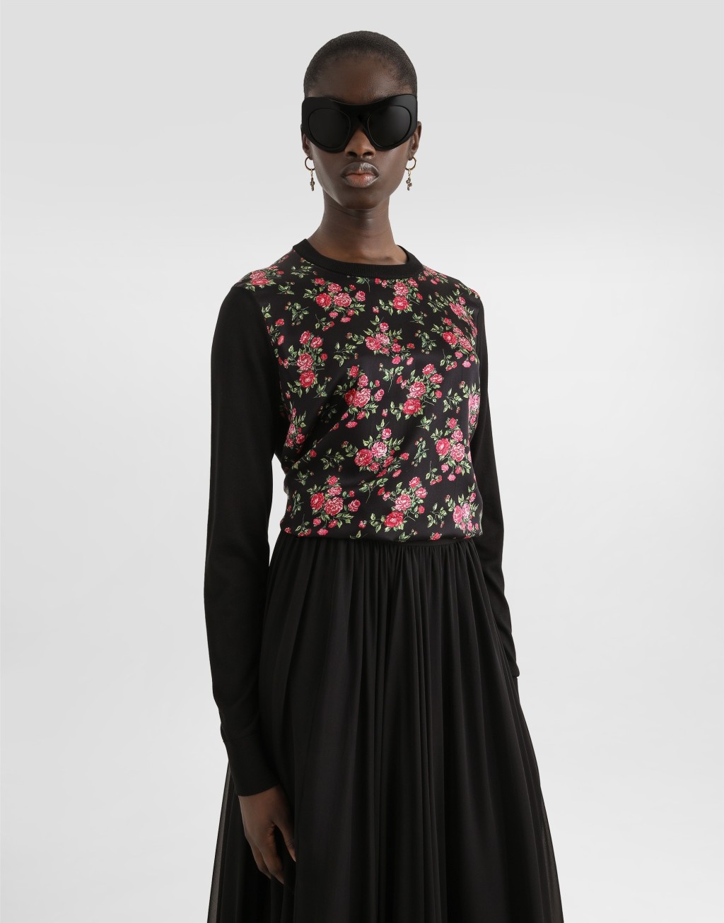 花卉印花真丝套衫：5