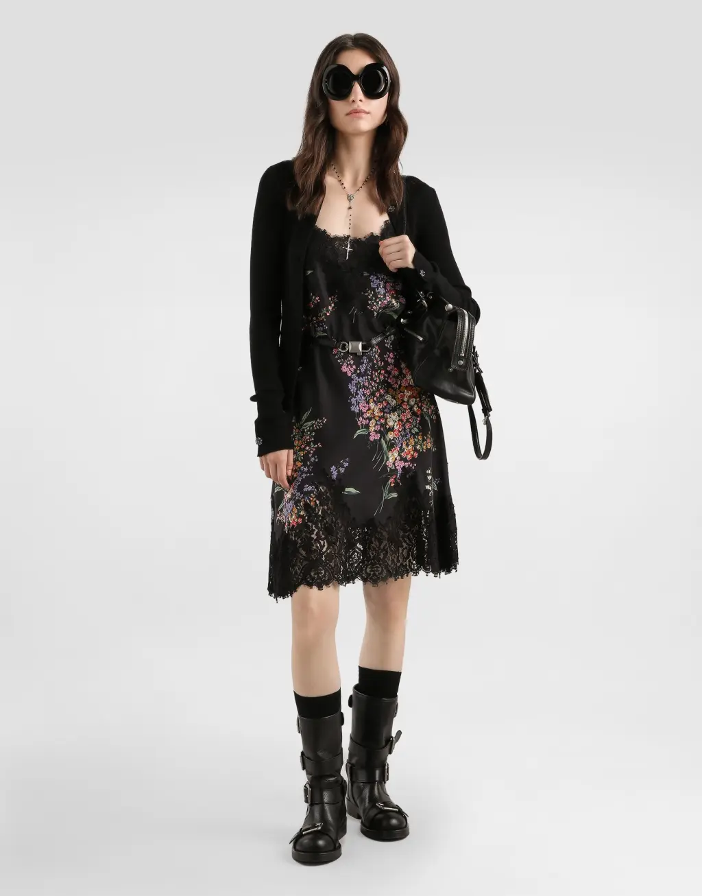 花卉印花电力纺衬裙礼服