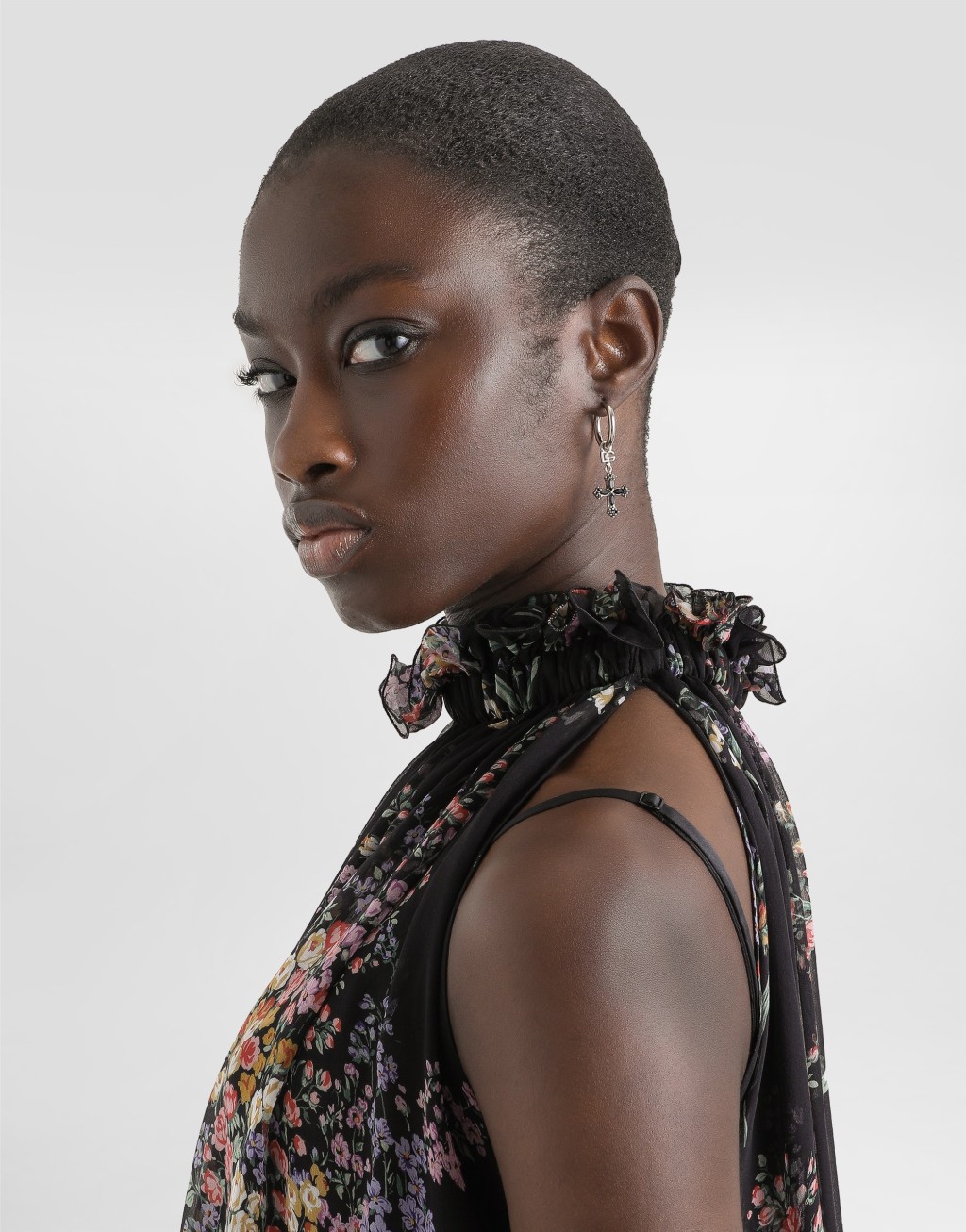 花束印花雪纺连衣裙4