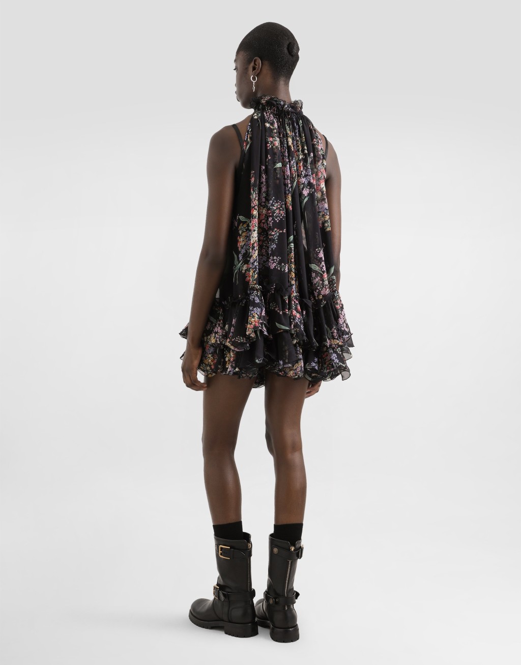 花束印花雪纺连衣裙3