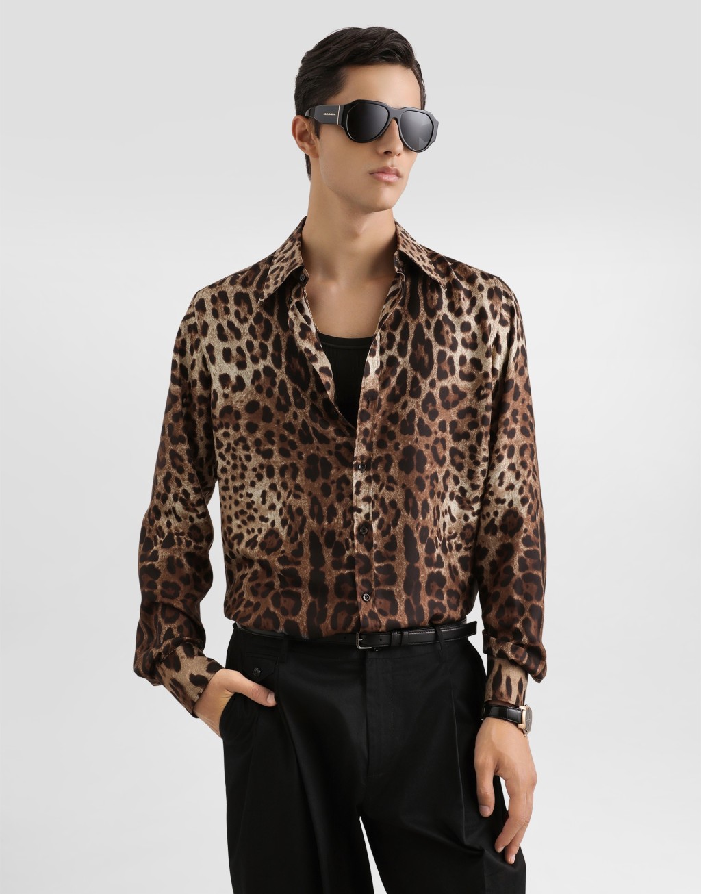 豹纹印花真丝斜纹 Gold 衬衫4