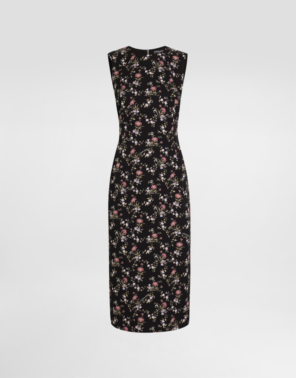 碎花印花素绉缎连衣裙1