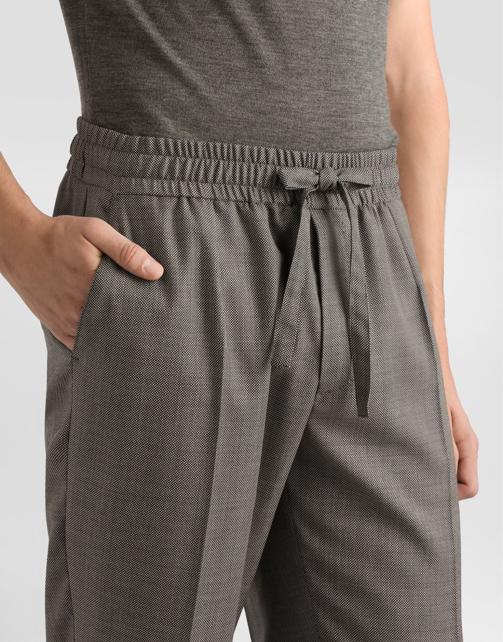 鸟眼纹羊毛慢跑裤4