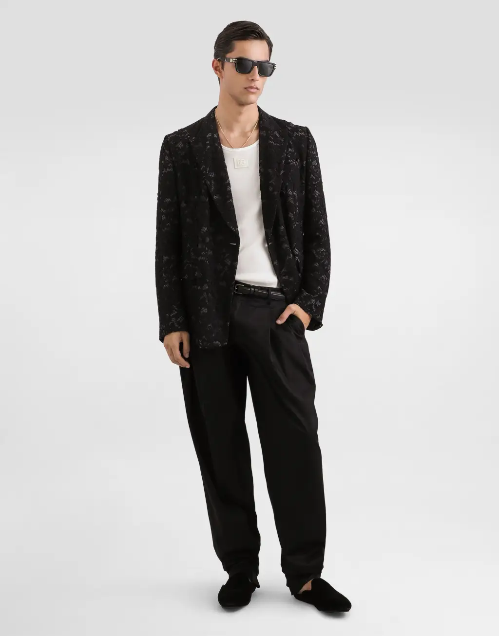 蕾丝双排扣夹克