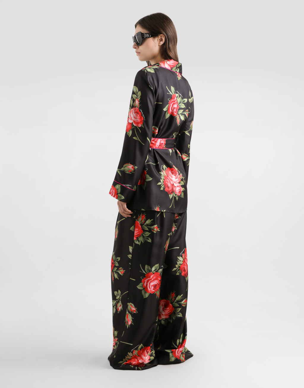 玫瑰印花真丝斜纹 Vanity 衬衫3