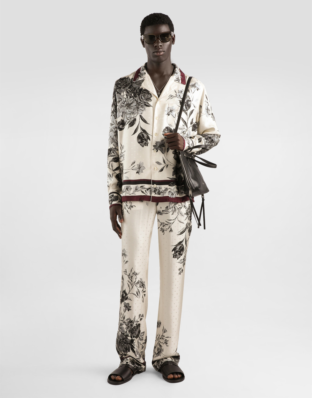 花束印花真丝斜纹衬衫2