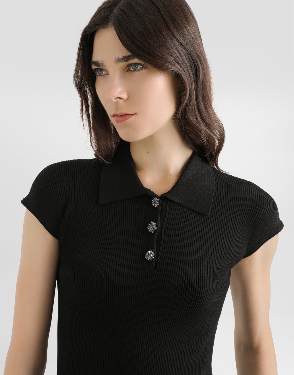 Polo 领细罗纹套衫4