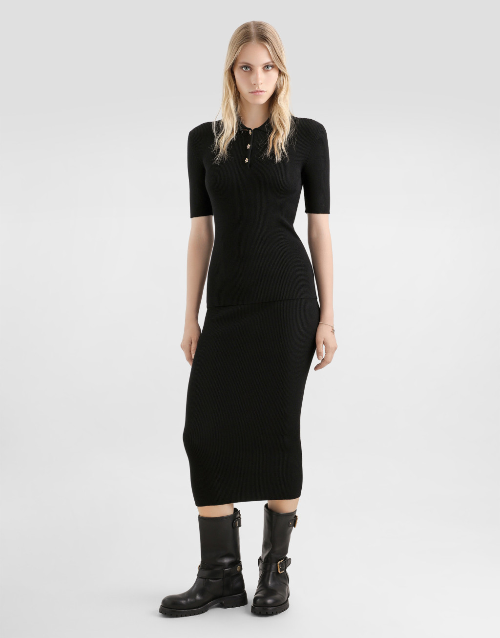 Polo 领细罗纹套衫2