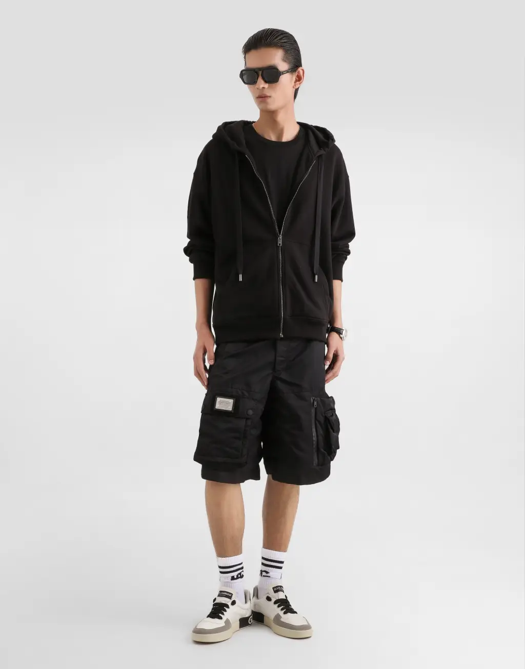 平纹针织连帽卫衣