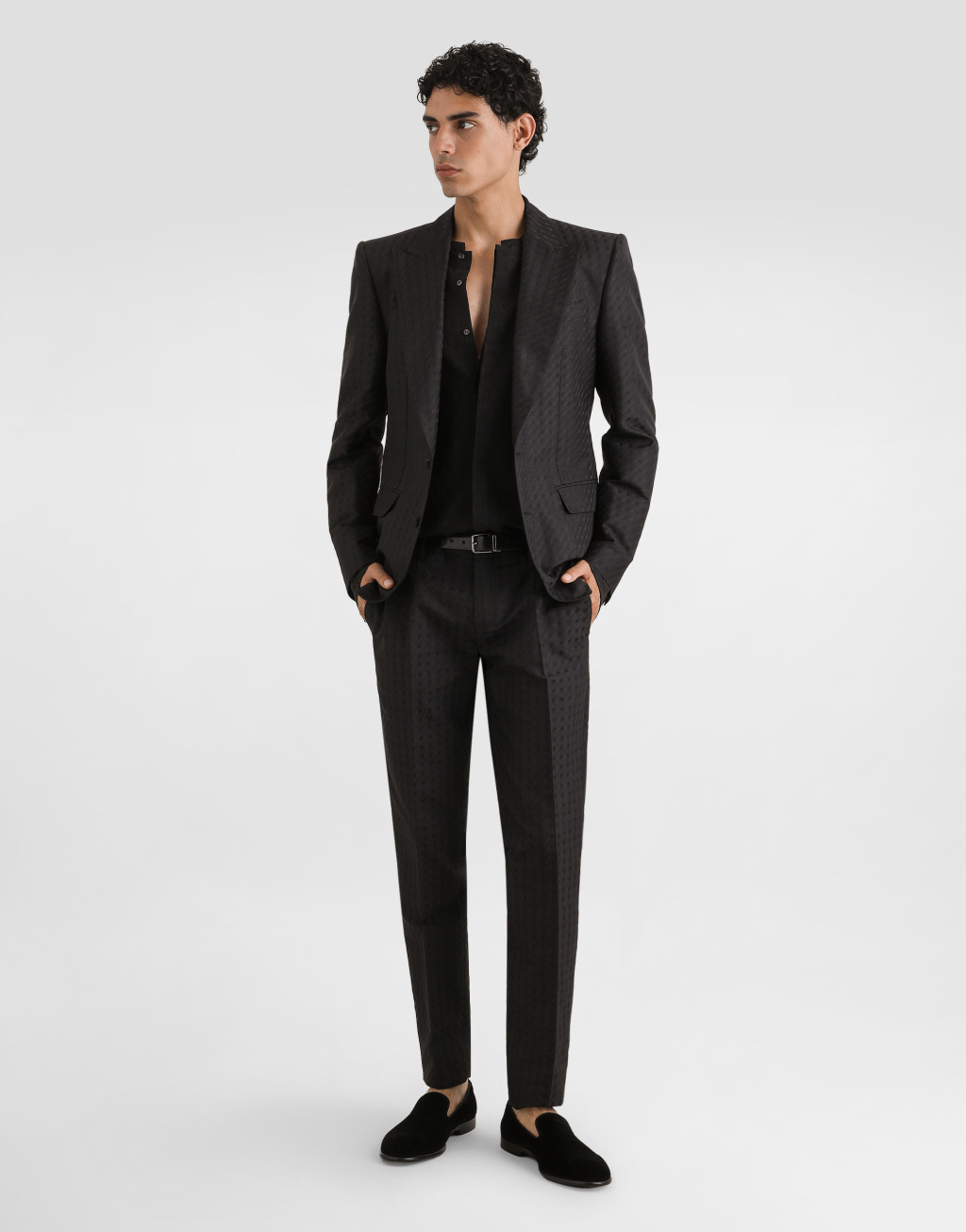 微型图案提花长裤2