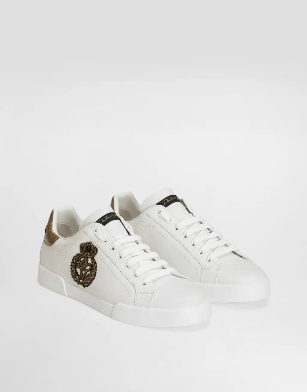 PORTOFINO 皇冠拼饰纳帕小牛皮运动鞋