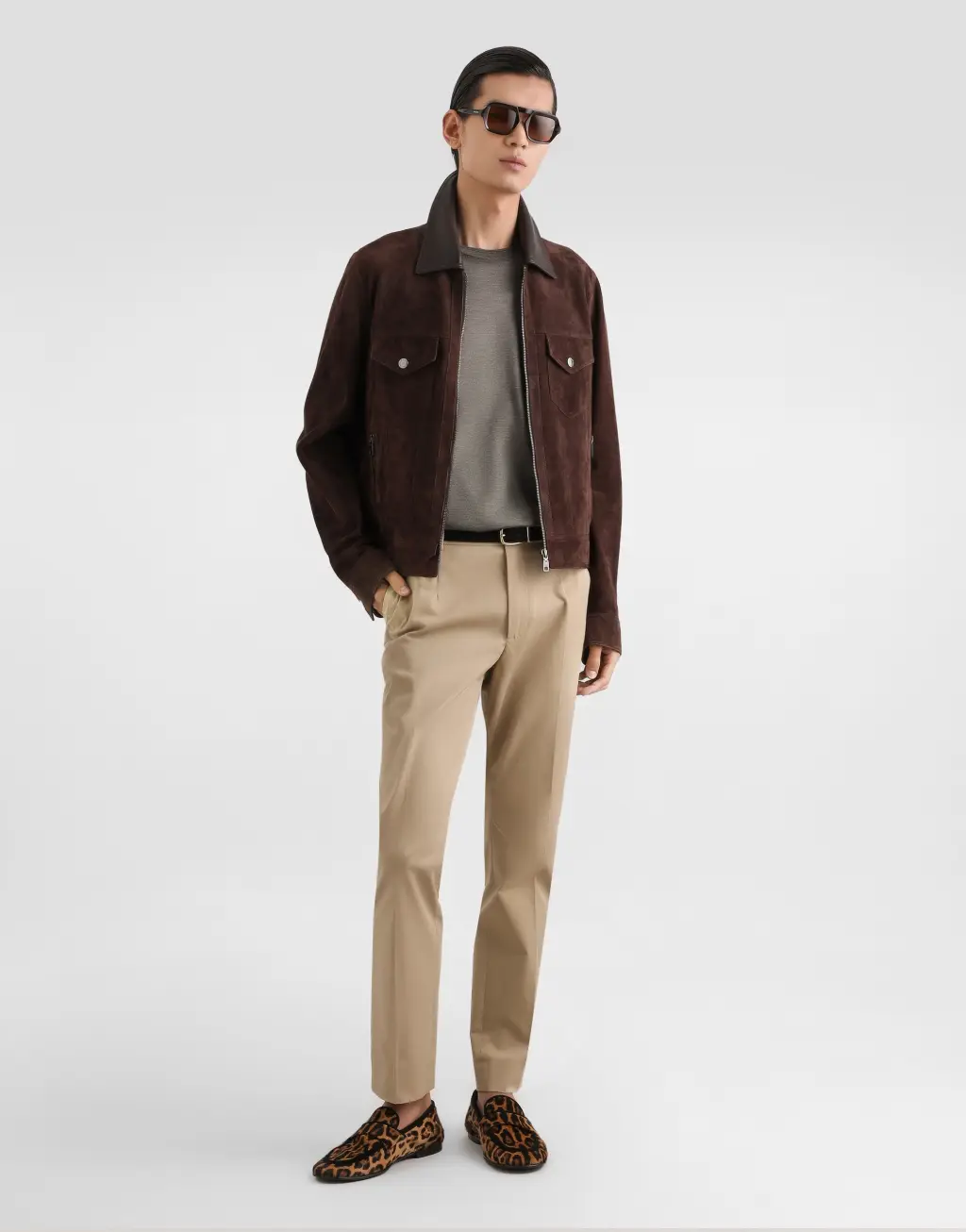 弹力棉质华达呢长裤