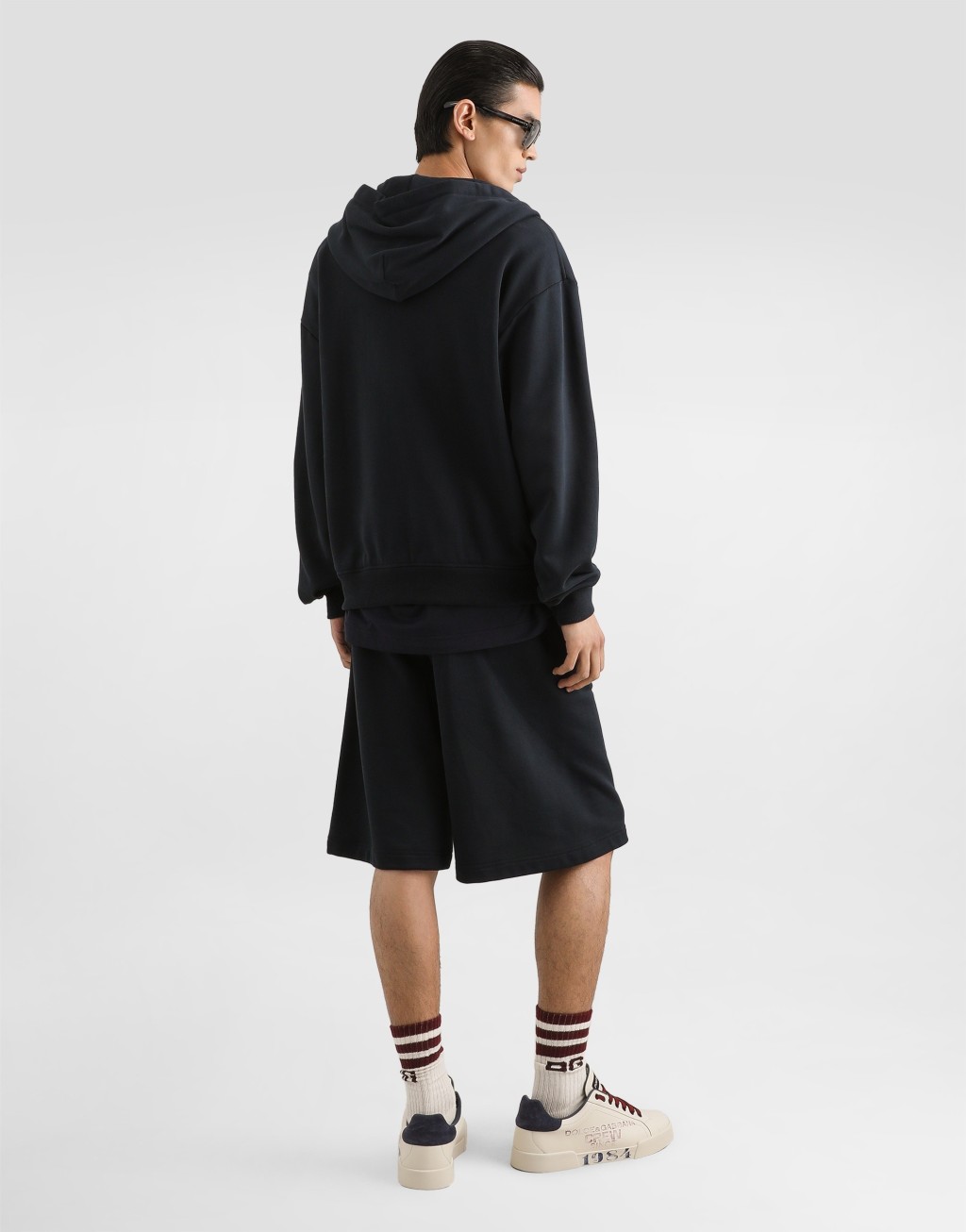 拼饰平纹针织连帽卫衣3