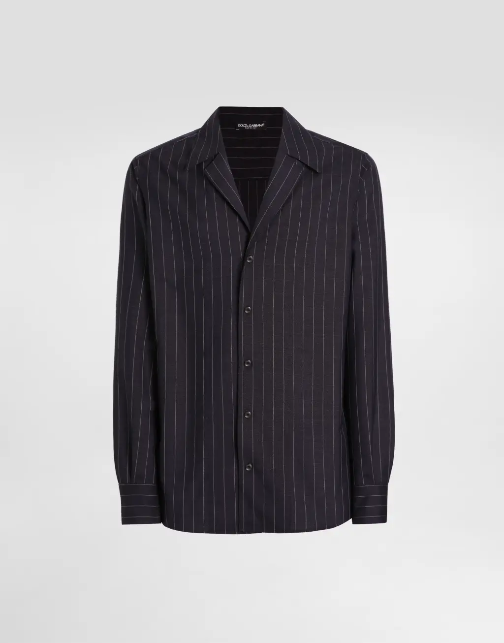 细条纹羊毛衬衫