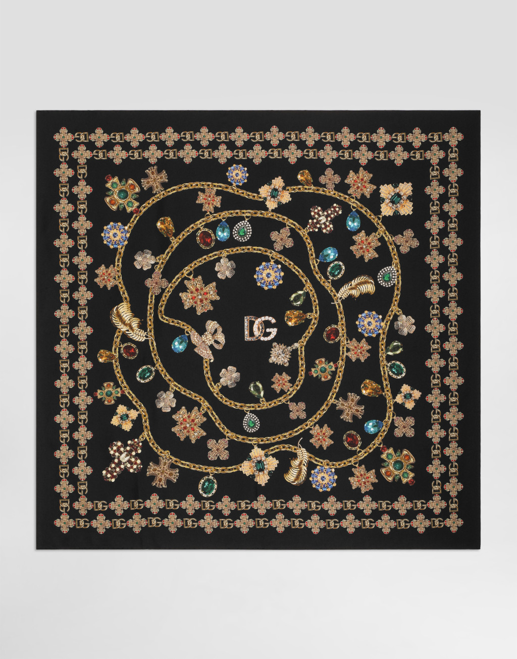 Sicily 中号牛皮革手袋 + 真丝斜纹方巾套组9