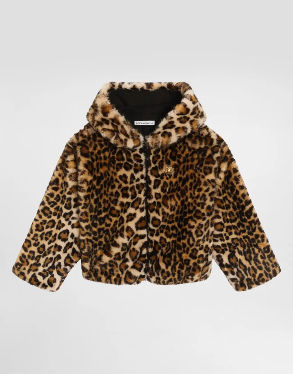 豹纹仿皮草外套