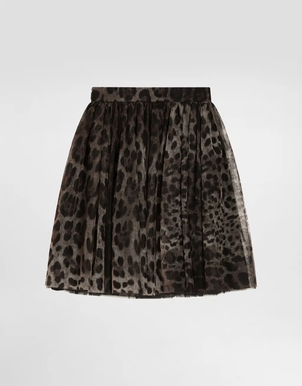 豹纹薄纱半身裙