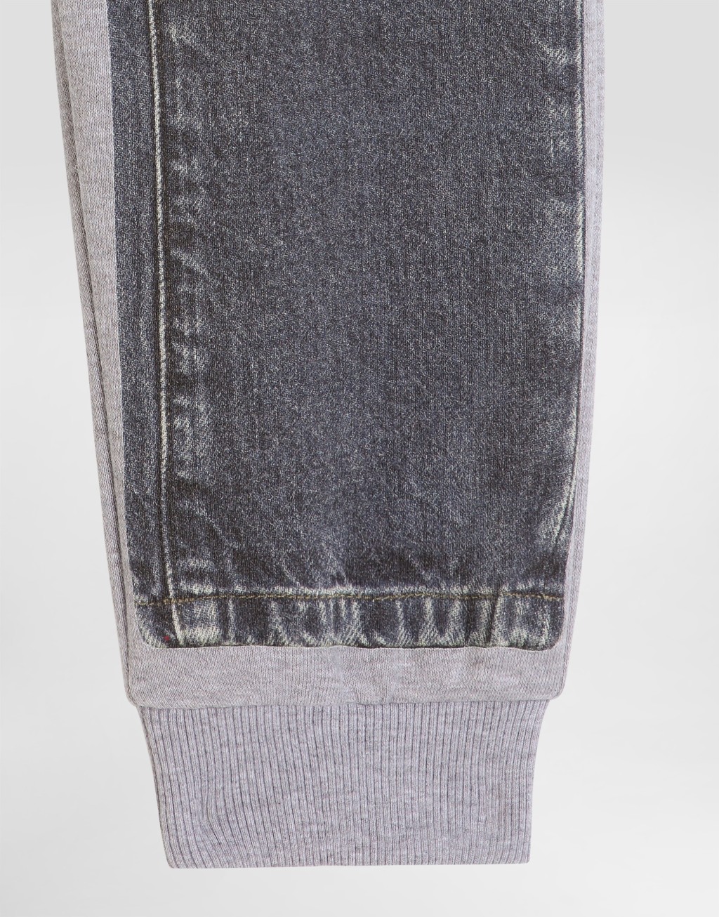 牛仔效果印花抓绒长裤4