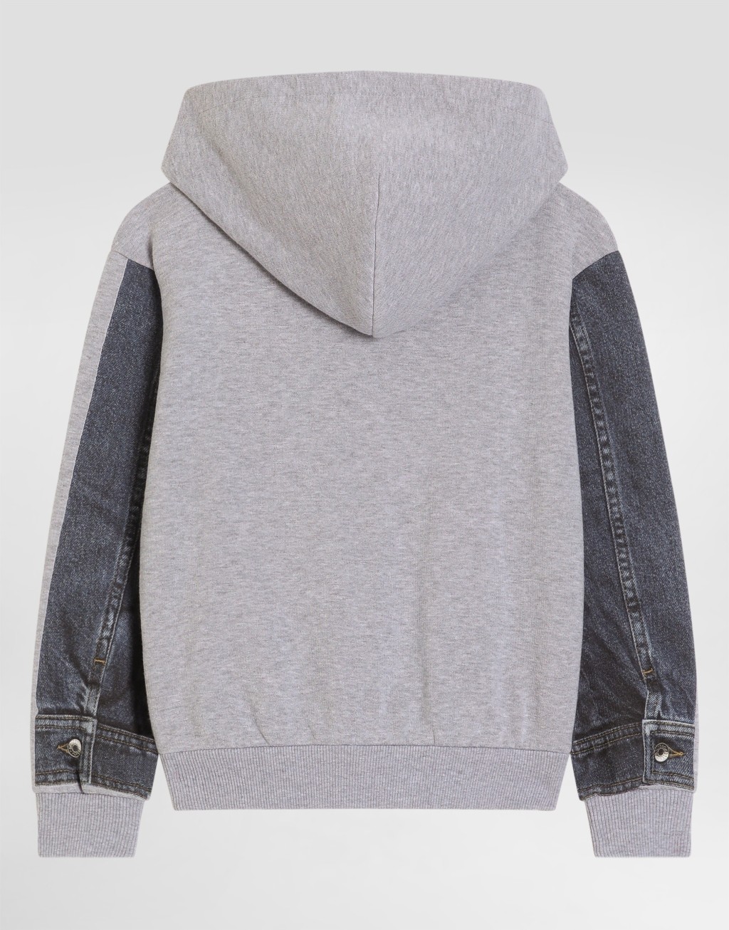 牛仔效果印花连帽卫衣2
