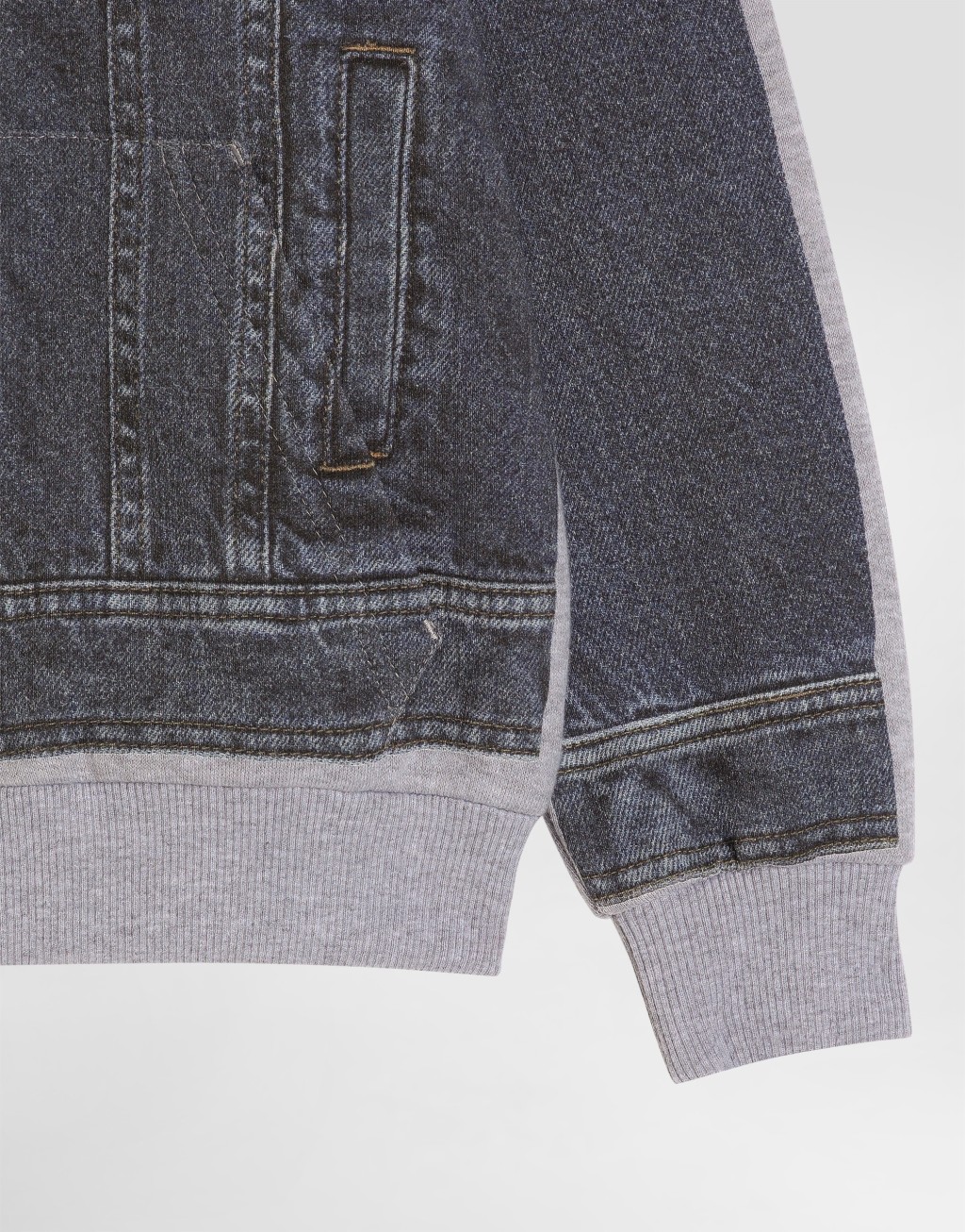 牛仔效果印花连帽卫衣4