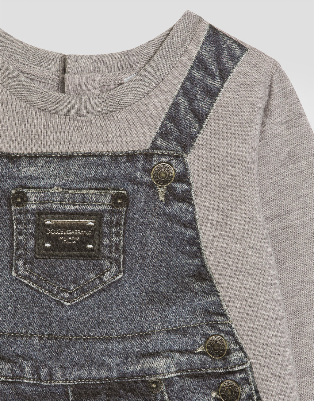 牛仔效果印花连体衣4