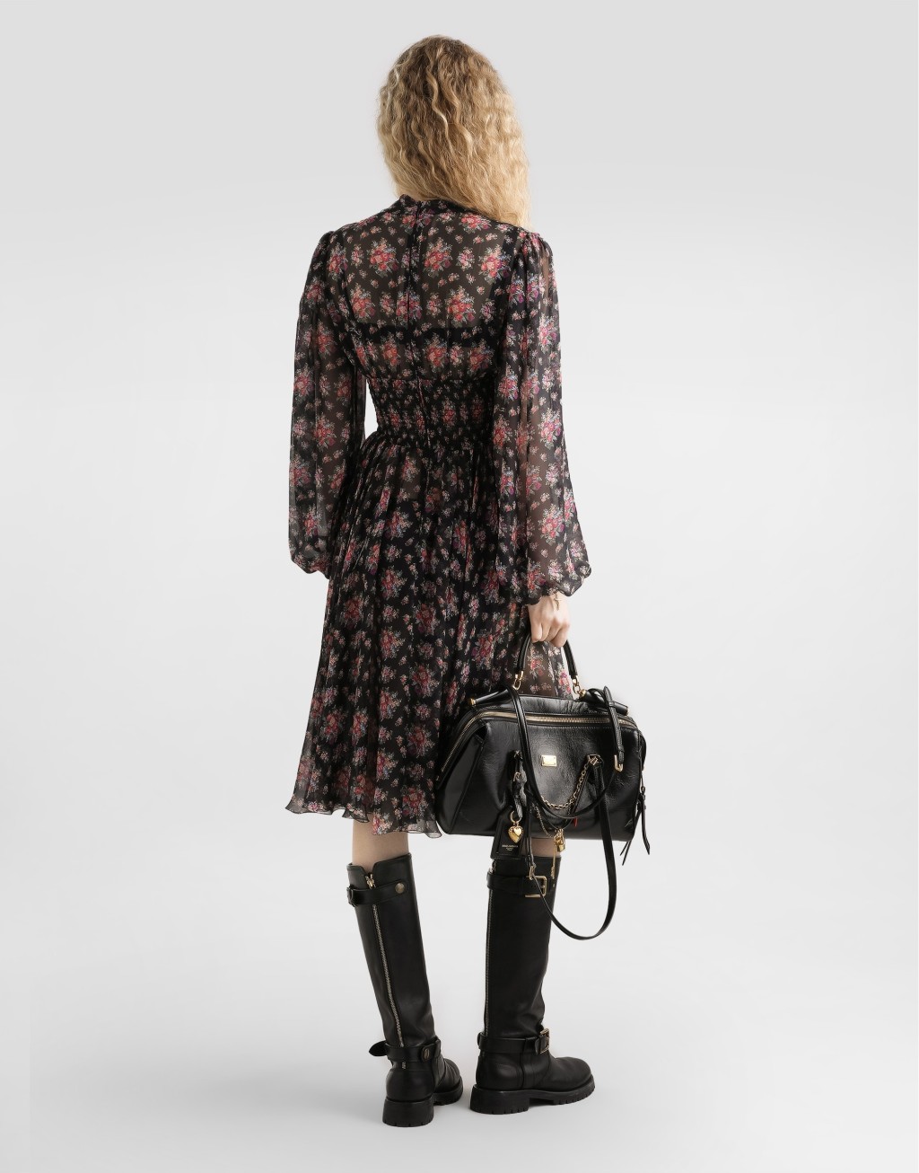 碎花印花雪纺连衣裙3