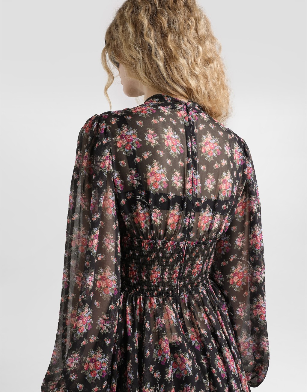 碎花印花雪纺连衣裙4