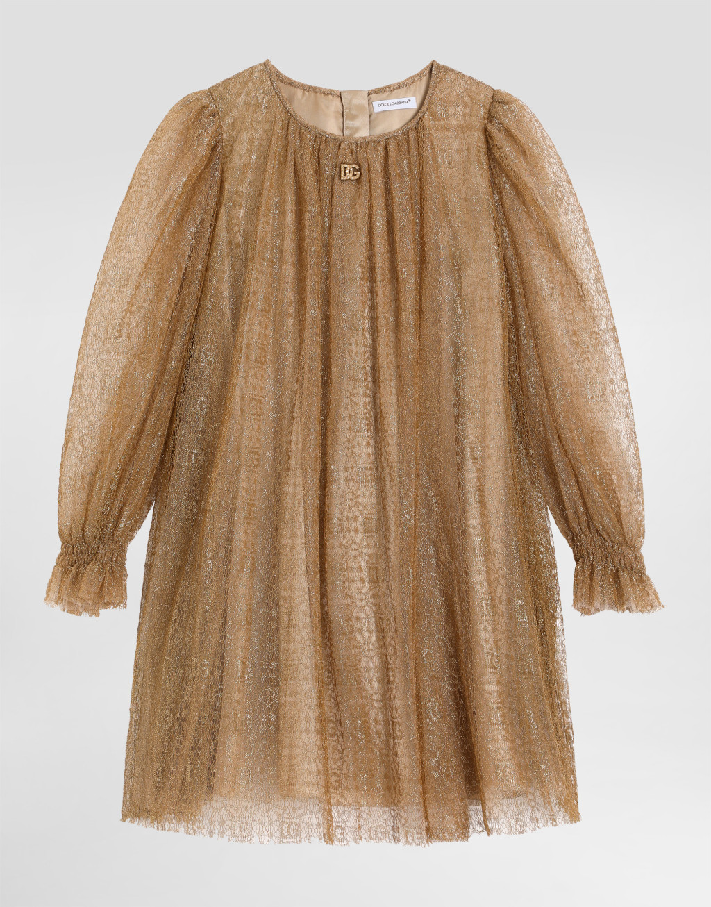 金银线蕾丝连衣裙1