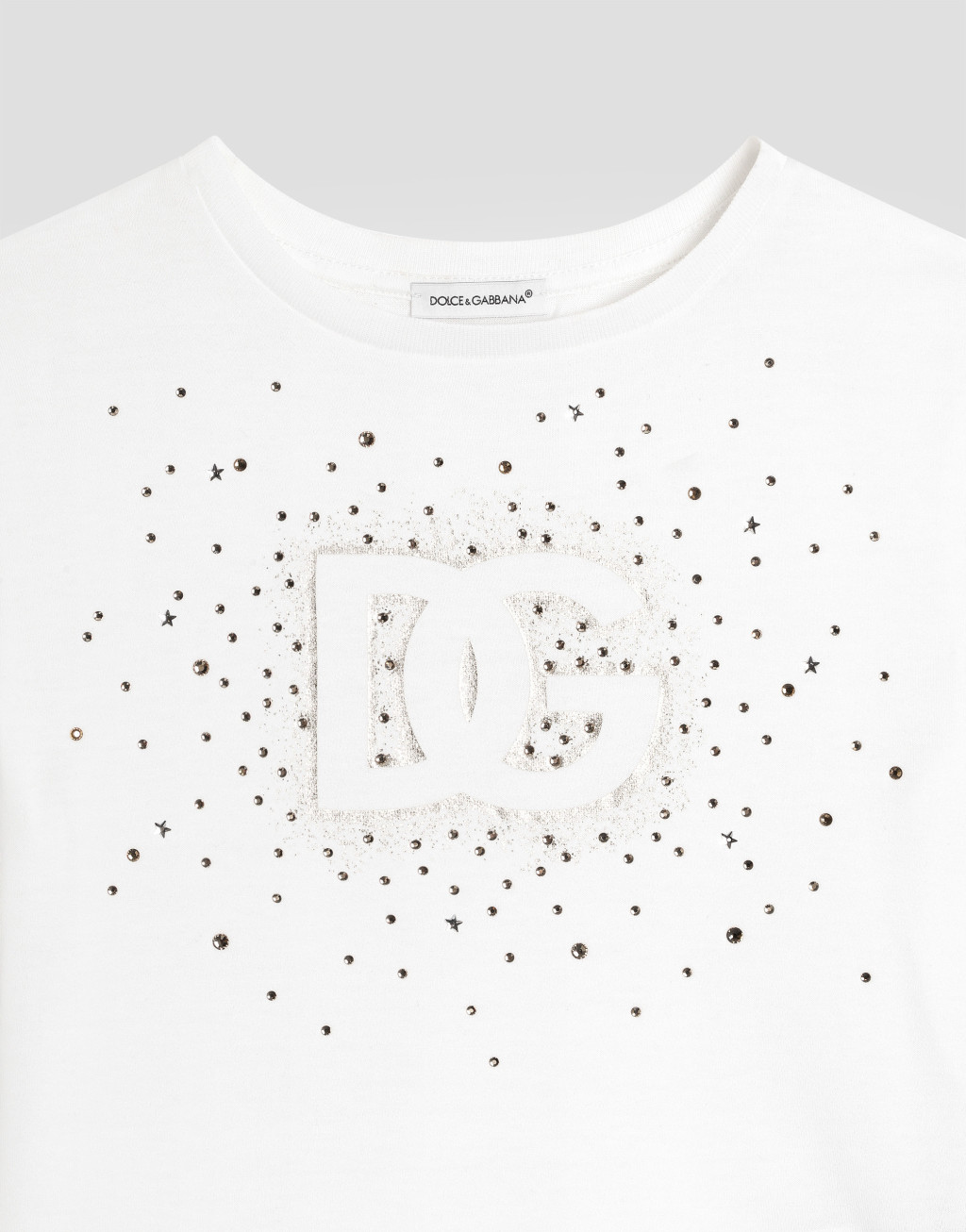 DG 徽标水晶缀饰平纹针织 T 恤3