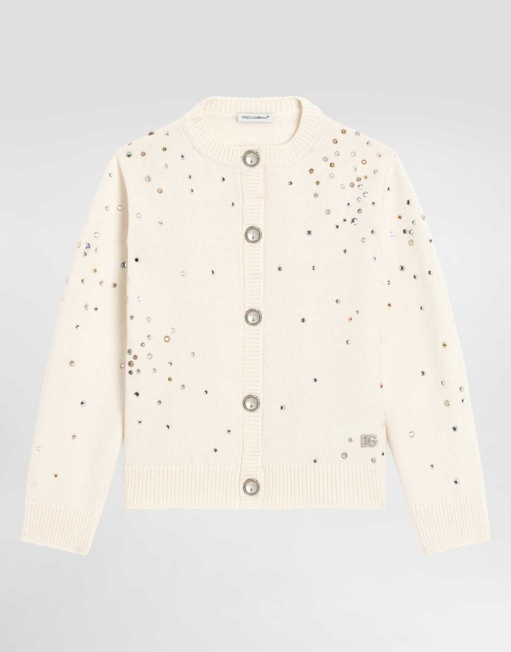 水钻缎纹羊毛开衫1