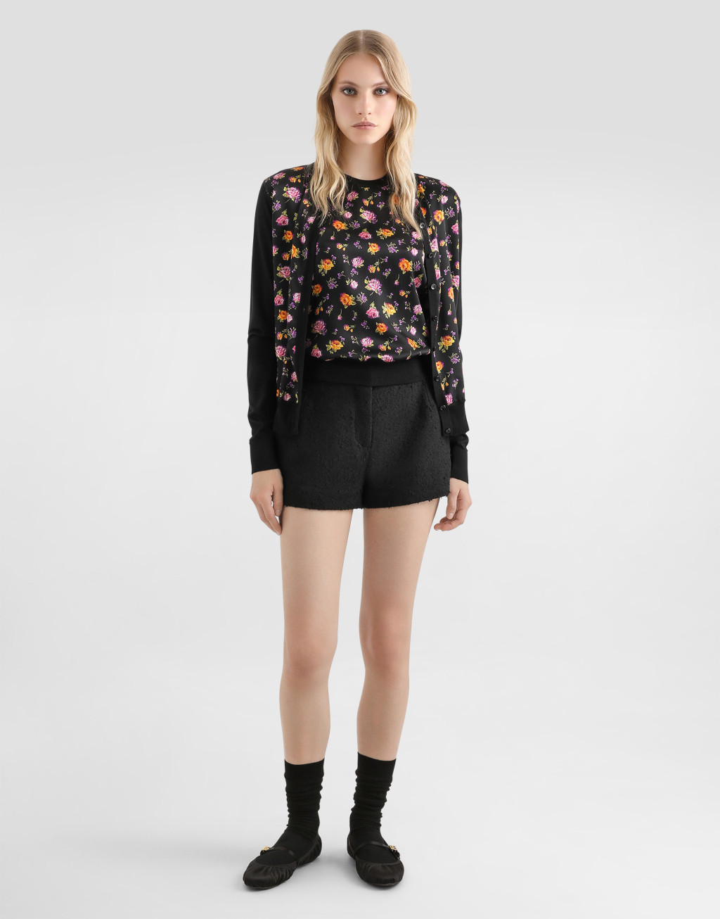 花卉印花缎布开衫2