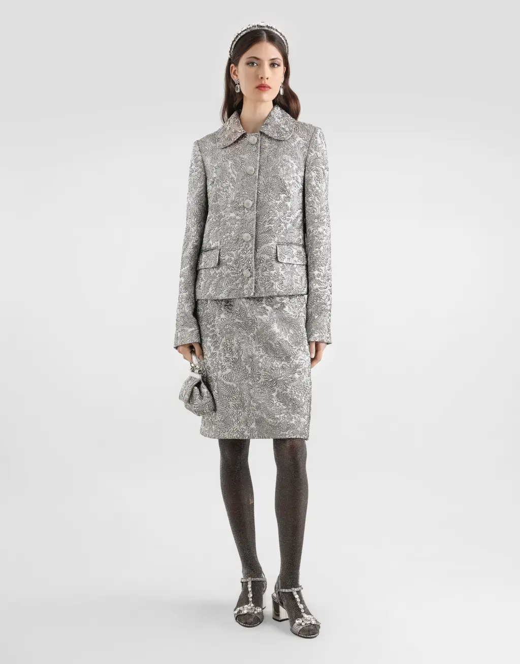 花卉提花单排扣夹克