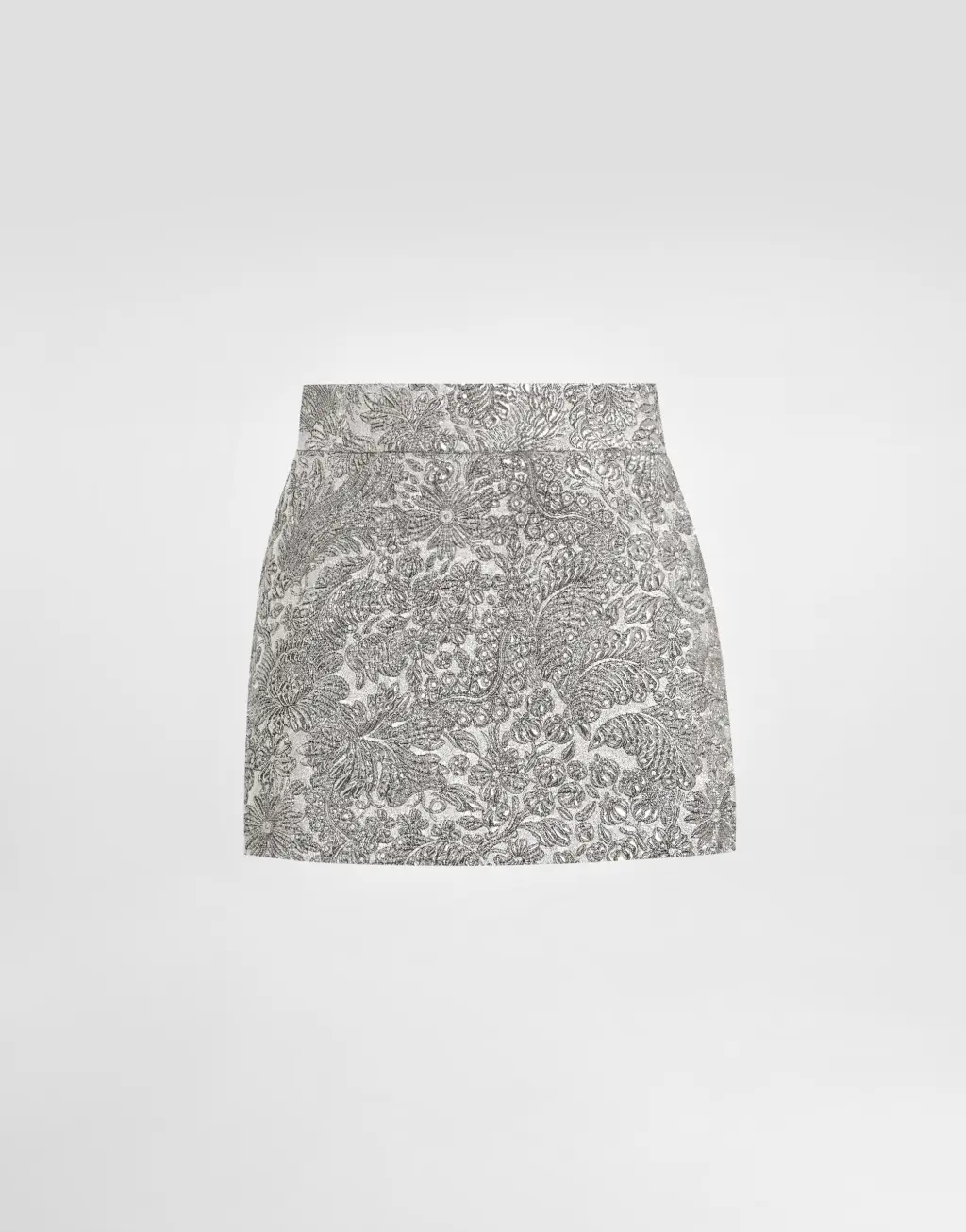 金银线花卉提花低腰裙