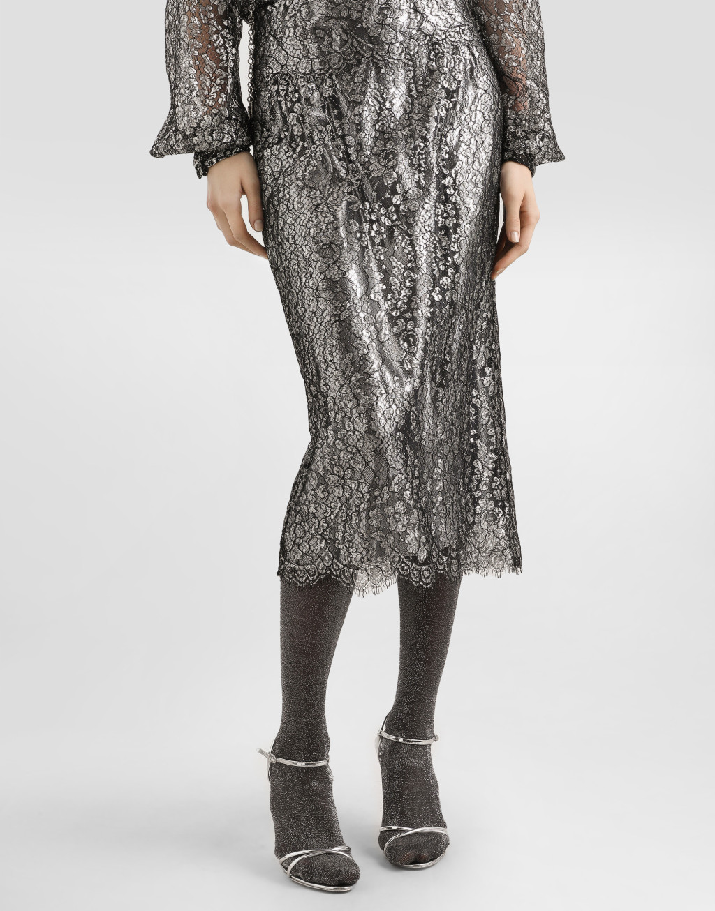 金银线蕾丝半裙4